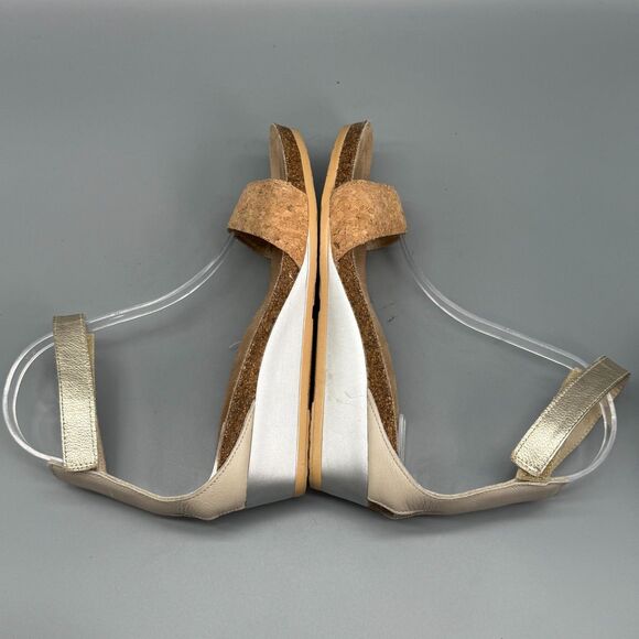 Naot Pixie Women's 6 Cork Ivory Sandals Strappy Wedge Ankle Strap Comfort Shoes - Picture 8 of 11